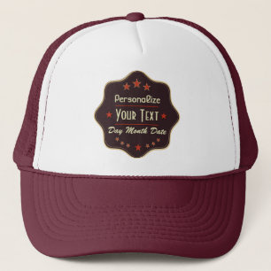 Klassiek aangepaste tekst Retro label Trucker Pet