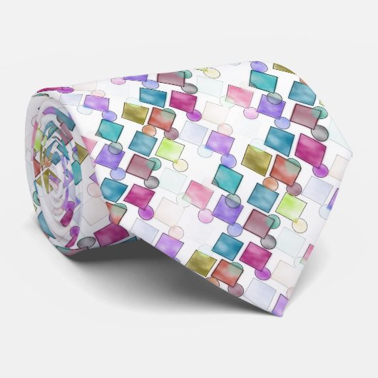 Klassiek Abstract Retro Patroon Met Vierkanten En  Stropdas (Opgerold)