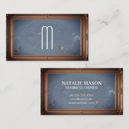Klassiek Afbeelding Lijst | Blauwe Grunge textuur Visitekaartje (Voorkant / Achterkant)