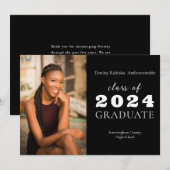 Klassiek Afgestudeerde Minimalistische Middelbare Aankondiging (Voorkant / Achterkant)