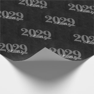 Klassiek Afstudeerder   Moderne eenvoudige zwart-w Cadeaupapier