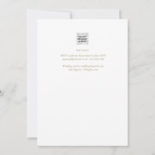 KLASSIEK  All-in-1 Witgouden Tekst Katholieke Trou Kaart (Achterkant)