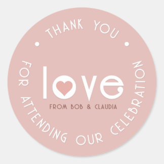 Klassiek ambachtelijk met liefde roze goud met har ronde sticker