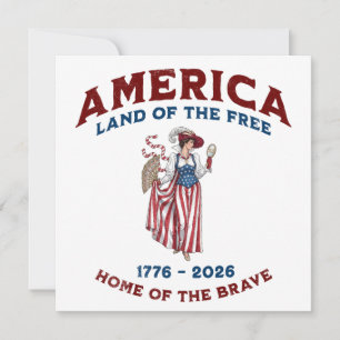 Klassiek Amerika 250e Verjaardag 1776-2026 Kaart