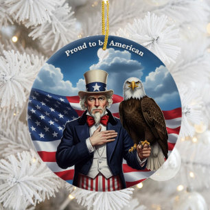 Klassiek Amerikaans patriottisme Keramisch Ornament