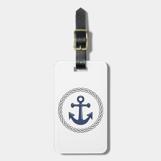 Klassiek anchor White, gepersonaliseerd Bagagelabel (Voorkant verticaal)