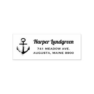 Klassiek anker nautisch aangepaste retour adres 	rubberstempel