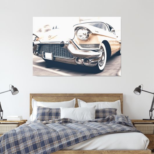 Klassiek Antiek Auto Verpakt Canvas (Insitu (Slaapkamer))