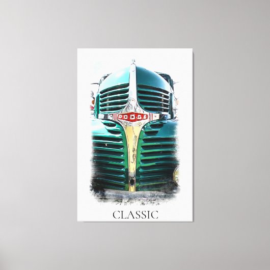 *~* Klassiek  Antiek Schilderen Oude Vrachtwagen Canvas Afdruk (Voorkant)