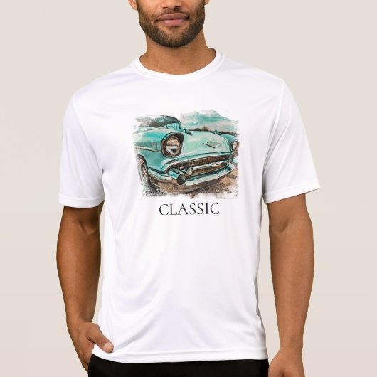 *~* Klassiek Antiek schilderij Auto Retro T-shirt (Voorkant)
