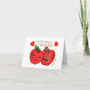Klassiek Apple Koppel Valentijnsdag Kaart