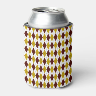 Klassiek Argyle Diamant Patroon in Granaat en Goud Blikjeskoeler