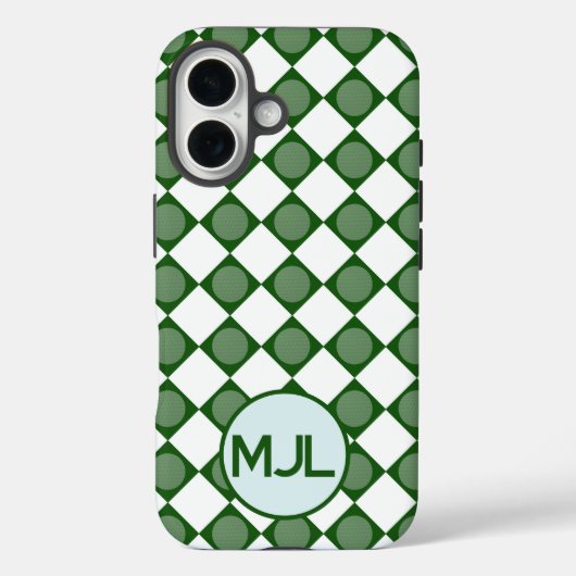 Klassiek Argyle Patroon met Custom Monogram Case-Mate iPhone Case (Achterkant)
