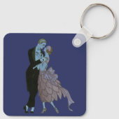 Klassiek Art Deco Bruidspaar, Verliefde Huwelijksd Sleutelhanger (Achterkant)