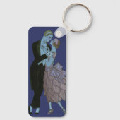 Klassiek Art Deco Bruidspaar, Verliefde Huwelijksd Sleutelhanger (Achterkant)