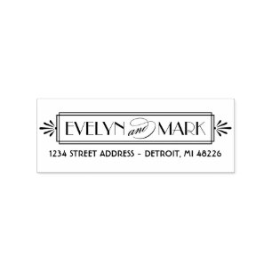 Klassiek Art Deco Monogram Retouradres Rubberstempel