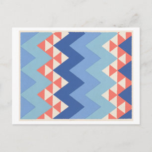 Klassiek Art Deco patroon in blauw Briefkaart