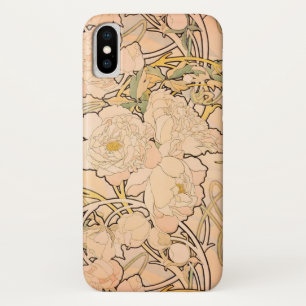 Klassiek Art Nouveau Pioenentuin Patroon van Mucha iPhone X Hoesje