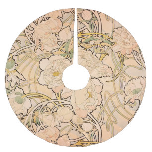 Klassiek Art Nouveau Pioenentuin Patroon van Mucha Kerstboom Rok