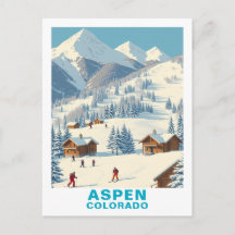 Klassiek Aspen-skiën, Colorado Reisansichtkaart