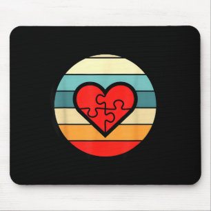 Klassiek autism awareness puzzel hart symbool muismat