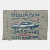 Klassiek auto retro ontwerp theedoek (Horizontaal)