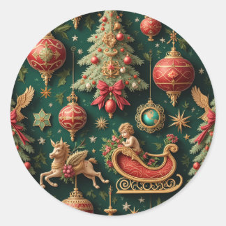 Klassiek barok Kerst sticker