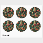 Klassiek barok Kerst sticker (Vel)