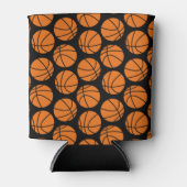 Klassiek Basketbalpatroon op zwart Blikjeskoeler (Voorkant)