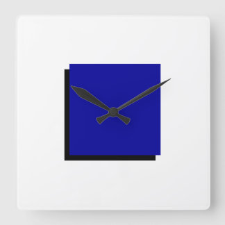 Klassiek Bauhaus Design Blauw Vierkante Klok