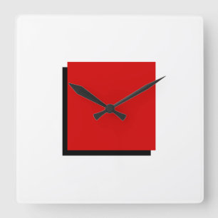Klassiek Bauhaus design rood Vierkante Klok