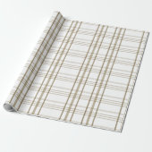 Klassiek beige geruite patroon cadeaupapier (Uitgerold)