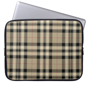 Klassiek Beige Plaid Laptop Sleeve