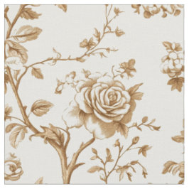 Klassiek Beige Roos Toilepatroon Stof