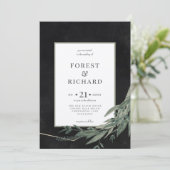 klassiek bladmiddernacht, polygoon uitnodiging (Staand voorkant)