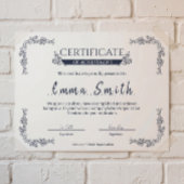 Klassiek Blauw Certificaat van Prestatie Sjabloon