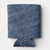 Klassiek blauw: denim achtergrond blikjeskoeler (Achterkant)