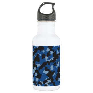 Klassiek blauw - Dusk Blue Camouflage Pattern Waterfles