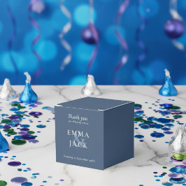 Klassiek Blauw Elegant Serif Font modern ampersand Bedankdoosjes