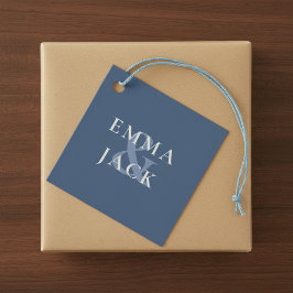 Klassiek Blauw Elegant Serif Font modern ampersand Bedankjes Labels