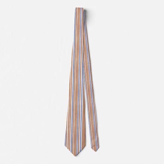Klassiek blauw en bruin gestreepte Stropdas (Voorkant)