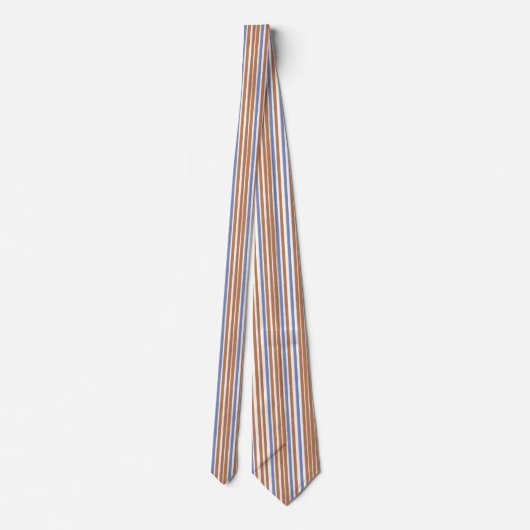 Klassiek blauw en bruin gestreepte Stropdas (Achterkant)
