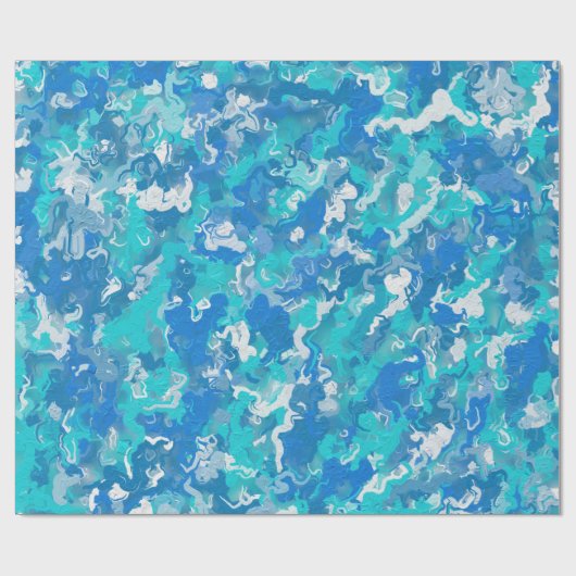 Klassiek blauw en turquoise cadeaupapier (Vlak)