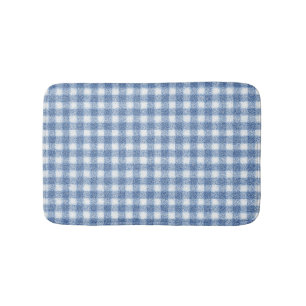 Klassiek blauw en wit geruit katoen badmat