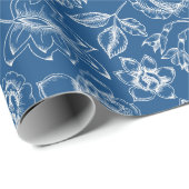 Klassiek blauw en wit vezel-omslagpapier cadeaupapier (Rol Hoek)