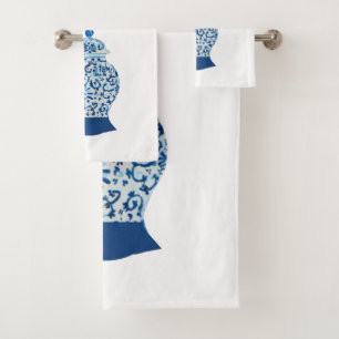 Klassiek blauw en witte gember jar bad handdoek