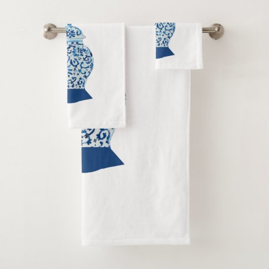 Klassiek blauw en witte gember jar bad handdoek (Insitu)