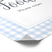 Klassiek blauw gingham eten poster (Hoek)