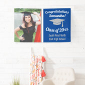 Klassiek blauw grijs aangepaste foto Afstuderen ba Spandoek (Insitu)