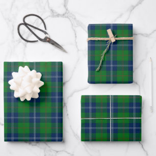Klassiek blauw groen toneelpatroon inpakpapier vel